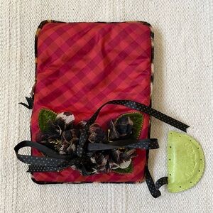 Goody Goody California Floral Vintage Jewelry Travel Case Velvet Bag Roll NWOT